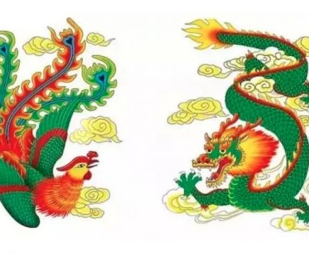 Lucky symbol Chinese Dragon and phoenix