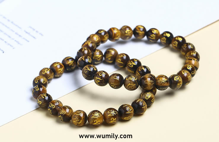 Six True Words Tiger Eye Stone Hand String